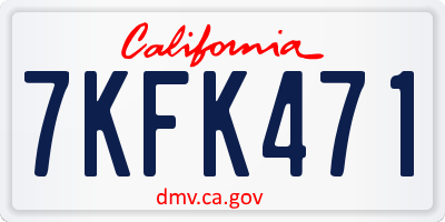 CA license plate 7KFK471