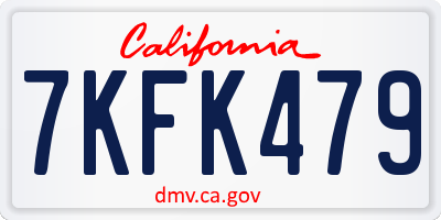 CA license plate 7KFK479