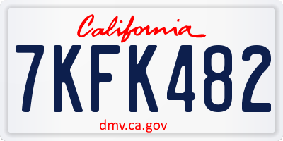 CA license plate 7KFK482