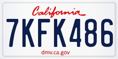 CA license plate 7KFK486