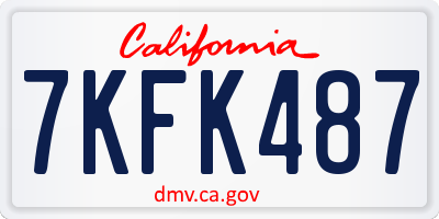 CA license plate 7KFK487
