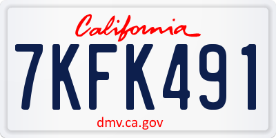 CA license plate 7KFK491