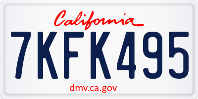 CA license plate 7KFK495