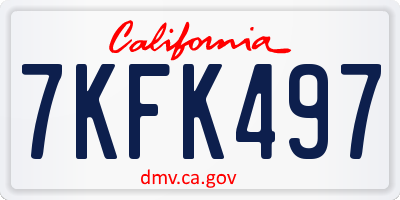 CA license plate 7KFK497