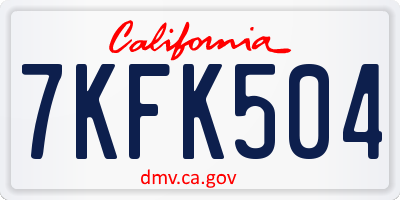 CA license plate 7KFK504