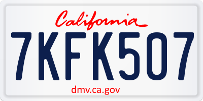 CA license plate 7KFK507