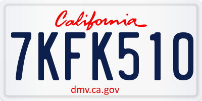 CA license plate 7KFK510