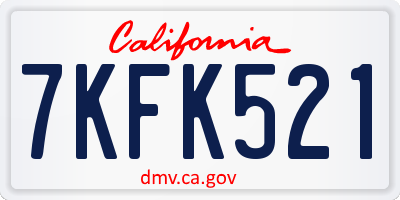 CA license plate 7KFK521
