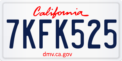 CA license plate 7KFK525