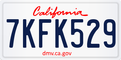 CA license plate 7KFK529