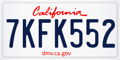 CA license plate 7KFK552