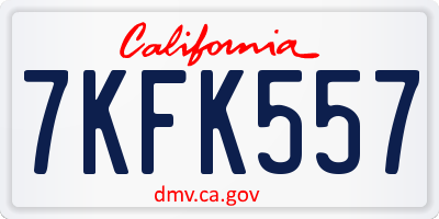 CA license plate 7KFK557