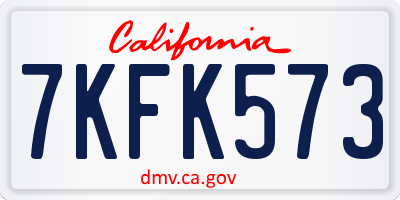 CA license plate 7KFK573