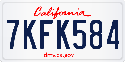 CA license plate 7KFK584
