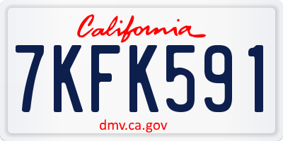 CA license plate 7KFK591