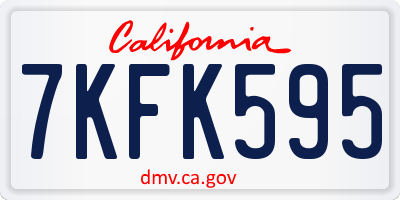 CA license plate 7KFK595