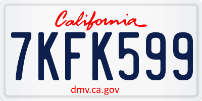 CA license plate 7KFK599