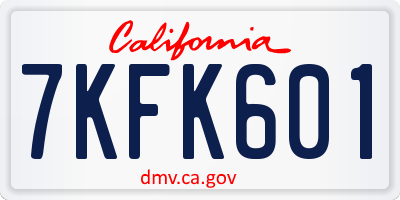 CA license plate 7KFK601