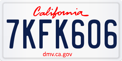 CA license plate 7KFK606