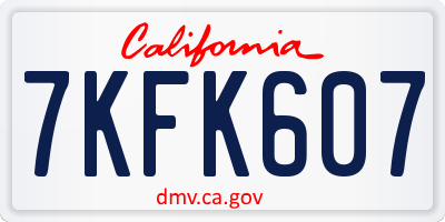 CA license plate 7KFK607
