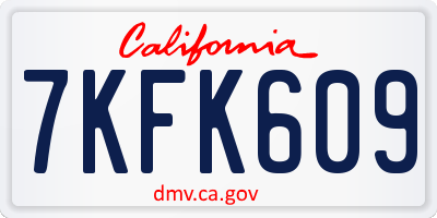 CA license plate 7KFK609