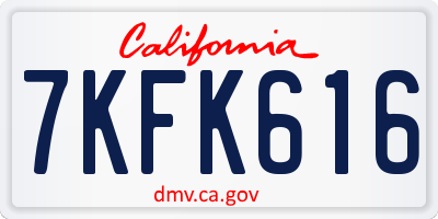 CA license plate 7KFK616