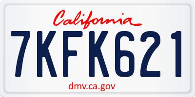 CA license plate 7KFK621