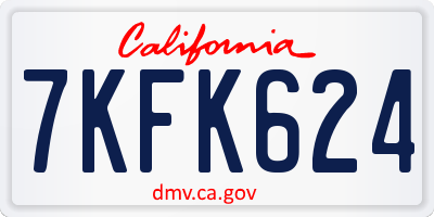 CA license plate 7KFK624