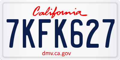 CA license plate 7KFK627