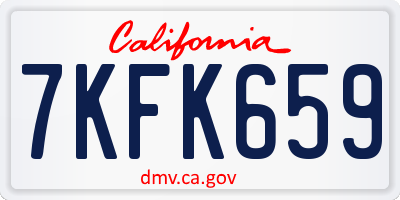 CA license plate 7KFK659