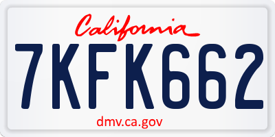 CA license plate 7KFK662