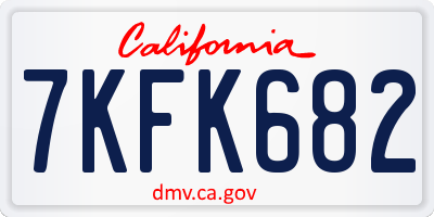 CA license plate 7KFK682