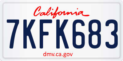 CA license plate 7KFK683