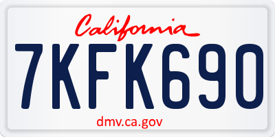 CA license plate 7KFK690