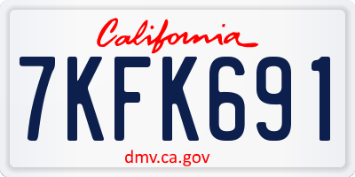 CA license plate 7KFK691