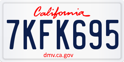 CA license plate 7KFK695
