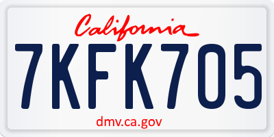 CA license plate 7KFK705