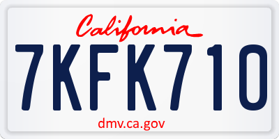 CA license plate 7KFK710