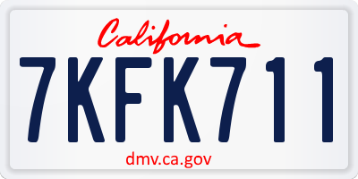 CA license plate 7KFK711