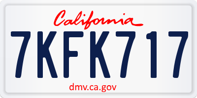 CA license plate 7KFK717
