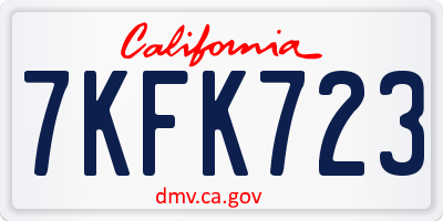 CA license plate 7KFK723