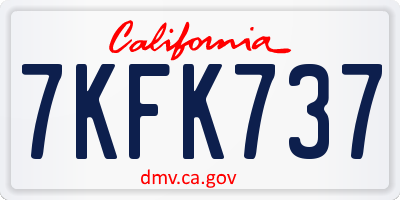 CA license plate 7KFK737