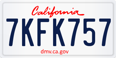 CA license plate 7KFK757