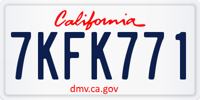 CA license plate 7KFK771