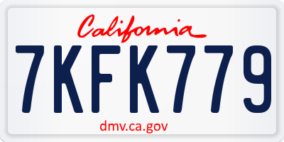 CA license plate 7KFK779