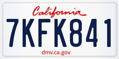 CA license plate 7KFK841