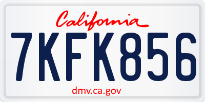 CA license plate 7KFK856