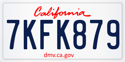 CA license plate 7KFK879