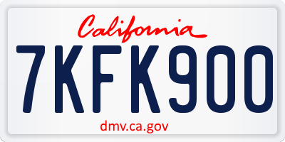 CA license plate 7KFK900