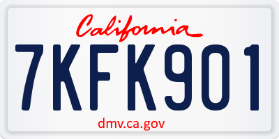 CA license plate 7KFK901